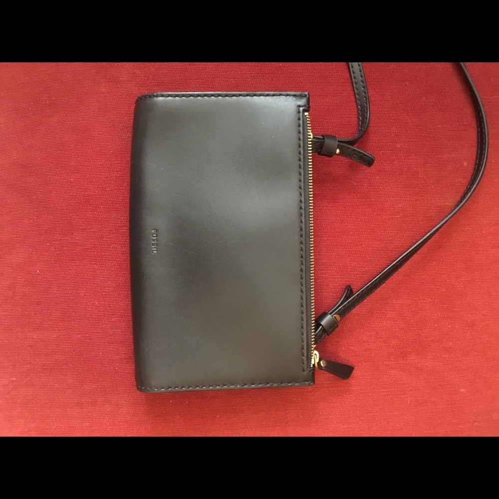 Black leather Fossil purse